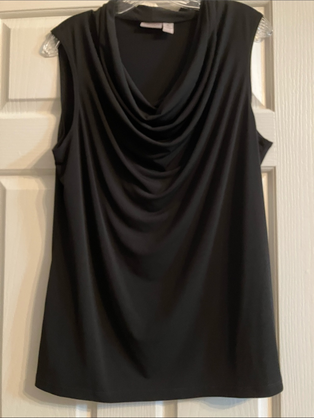 Chico's Black Draped Cowl Neck Sleeveless Top size 2